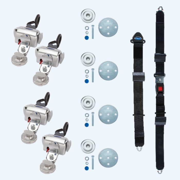 Q-8100-AP-SC QRT Deluxe Slide-N-Click Kit with Lap and Shoulder Belt with Pin Connector.