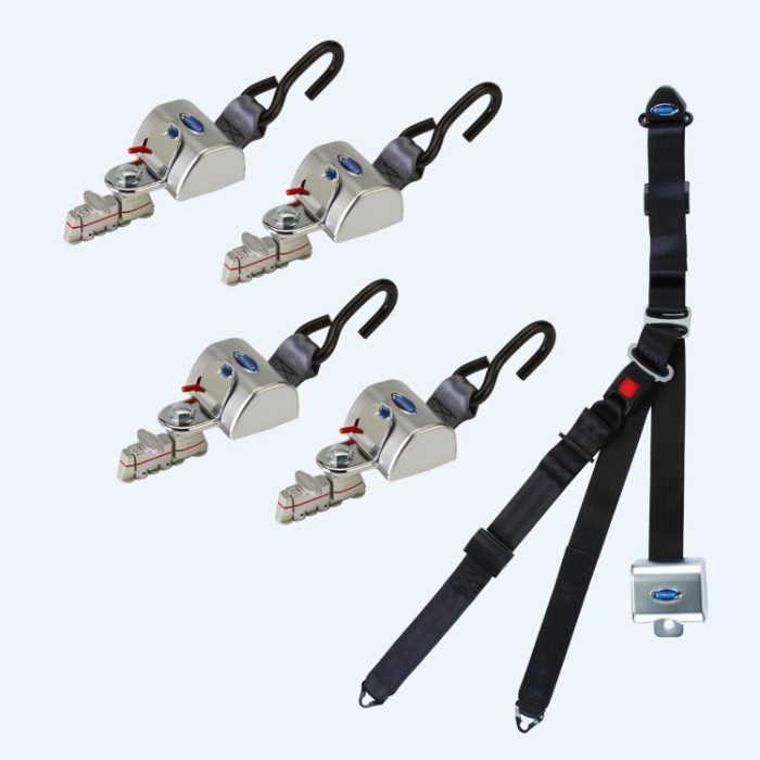 Q-8307-A1-L QRT MAX Kit, L-Track, Combination Lap and Shoulder Belt with L-Track on top and bottom